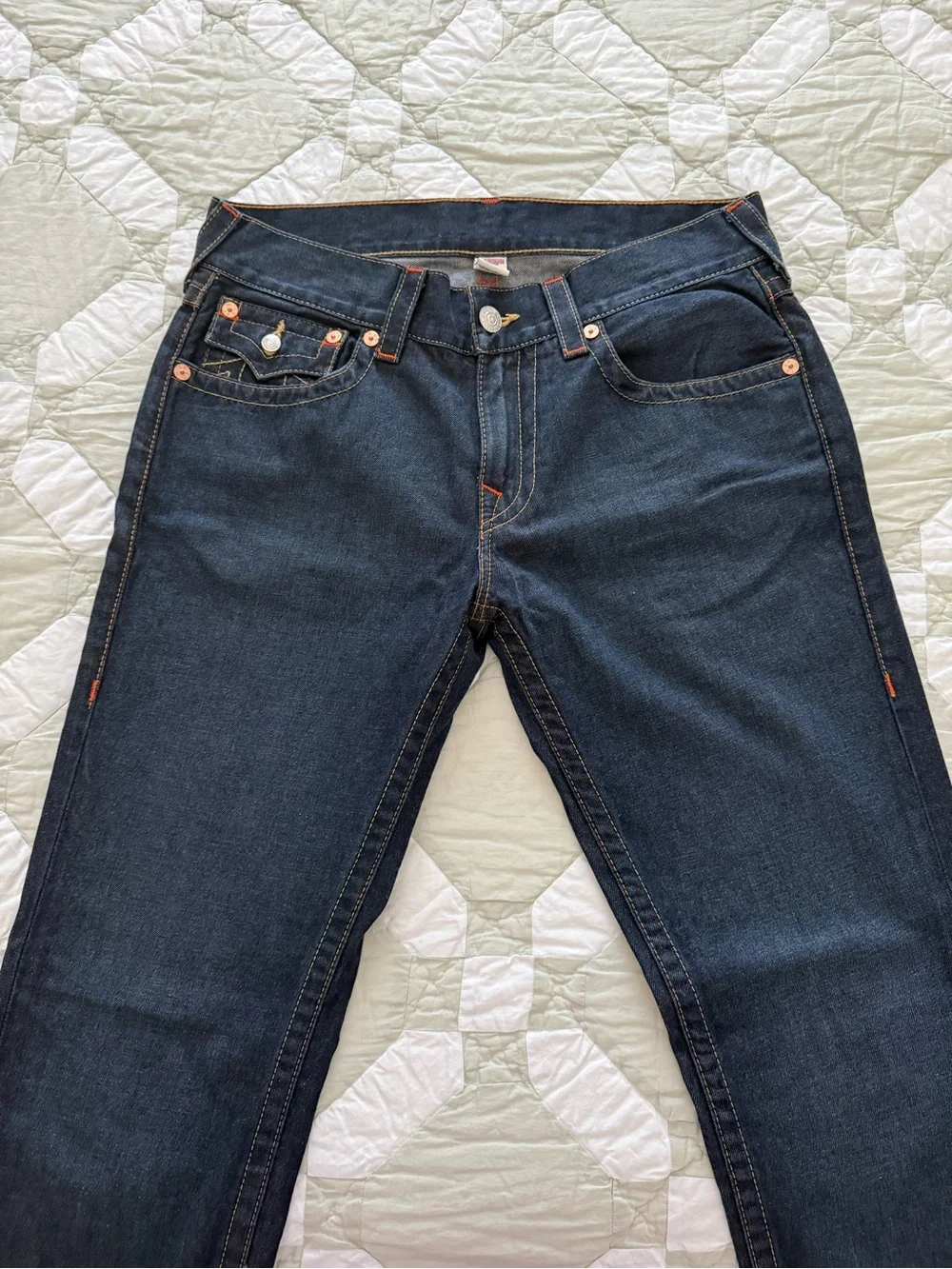 True Religion Dark Indigo Straight-Leg Jeans - Size 32 - Like New